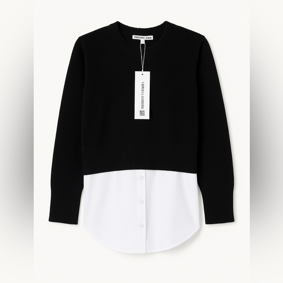 Veronica Beard Amirah Mixed-Media Sweater | NWT | Size M | Black - Picture 7 of 10